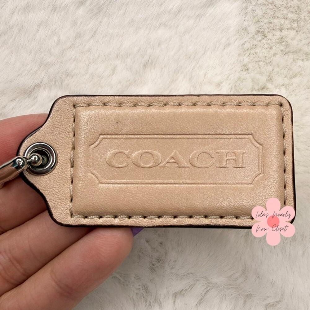 2"  COACH Cream Fob Bag Charm Hang tag Hangtag